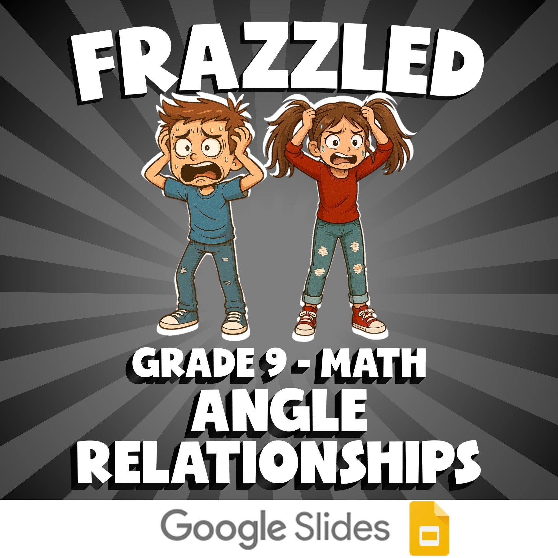 Angle Relationships FRAZZLED Math Game - No Prep Grade 9 Review Activity