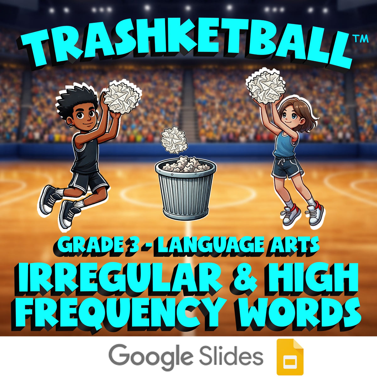 Irregular & High Frequency Words TRASHKETBALL ELA Game - No Prep Grade 3 Review