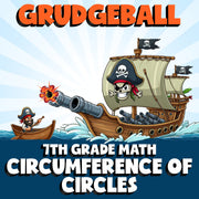 Circumference of Circles GRUDGEBALL Math Game - No Prep Grade 7 Review Activity