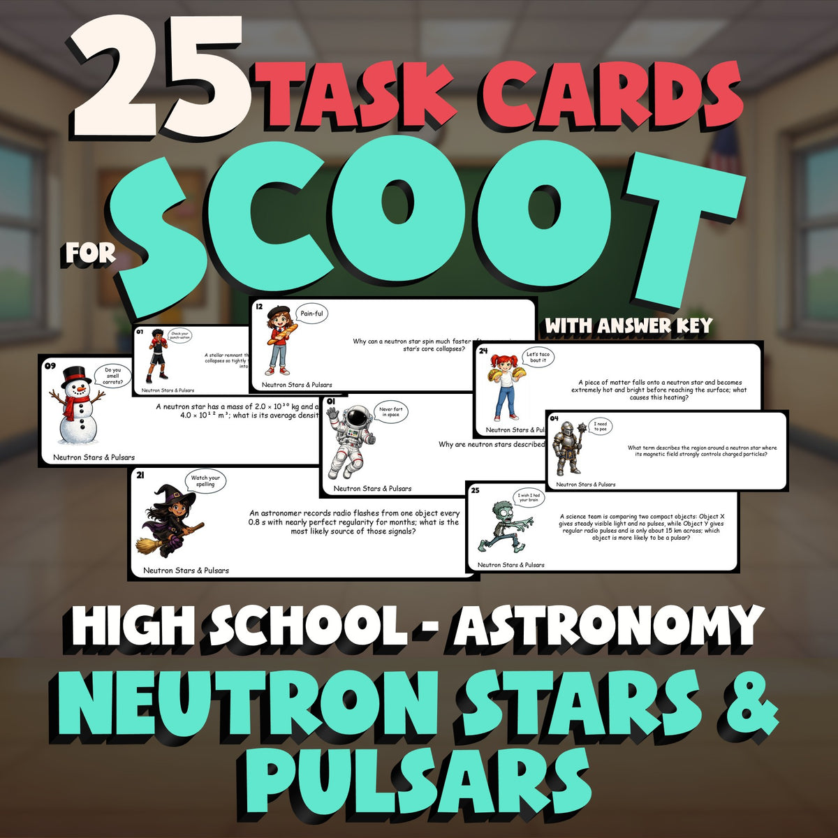 Neutron Stars & Pulsars SCOOT TASK CARDS Science Game - No Prep Astronomy Review