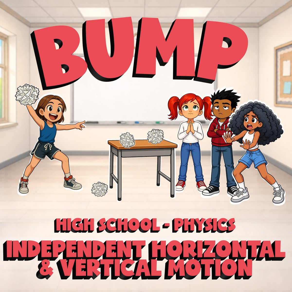 Independent Horizontal & Vertical Motion BUMP Science Game - No Prep Physics