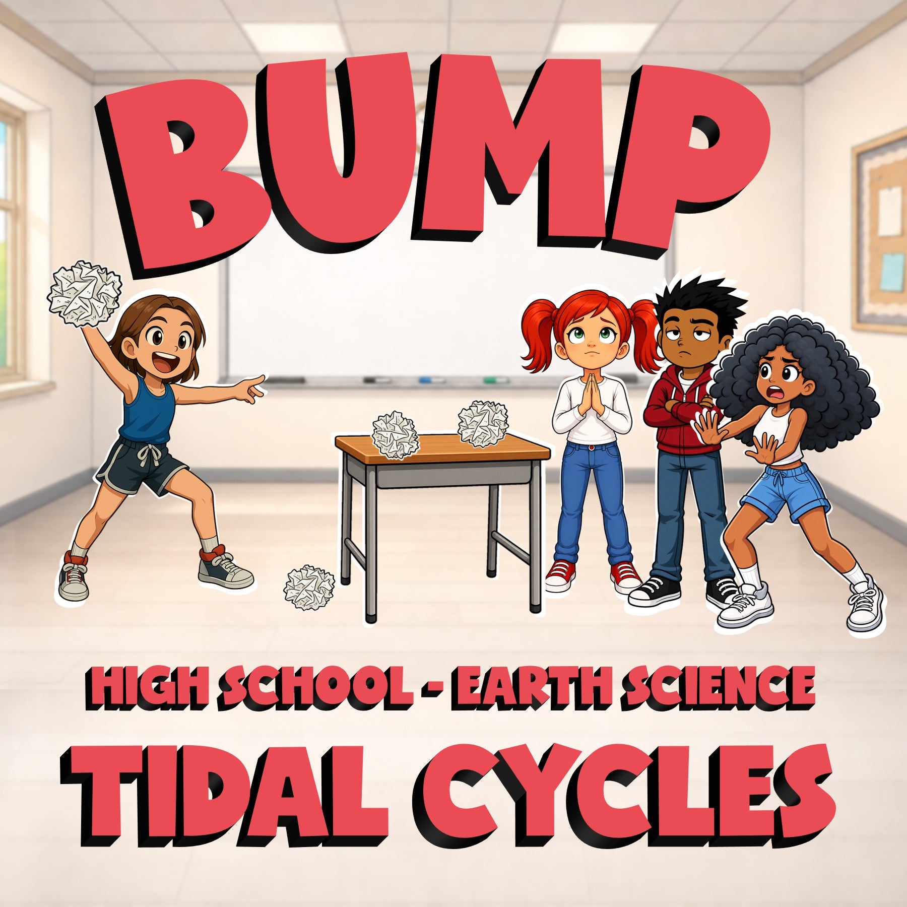 Tidal Cycles BUMP Game - No Prep Earth Science Review Activity
