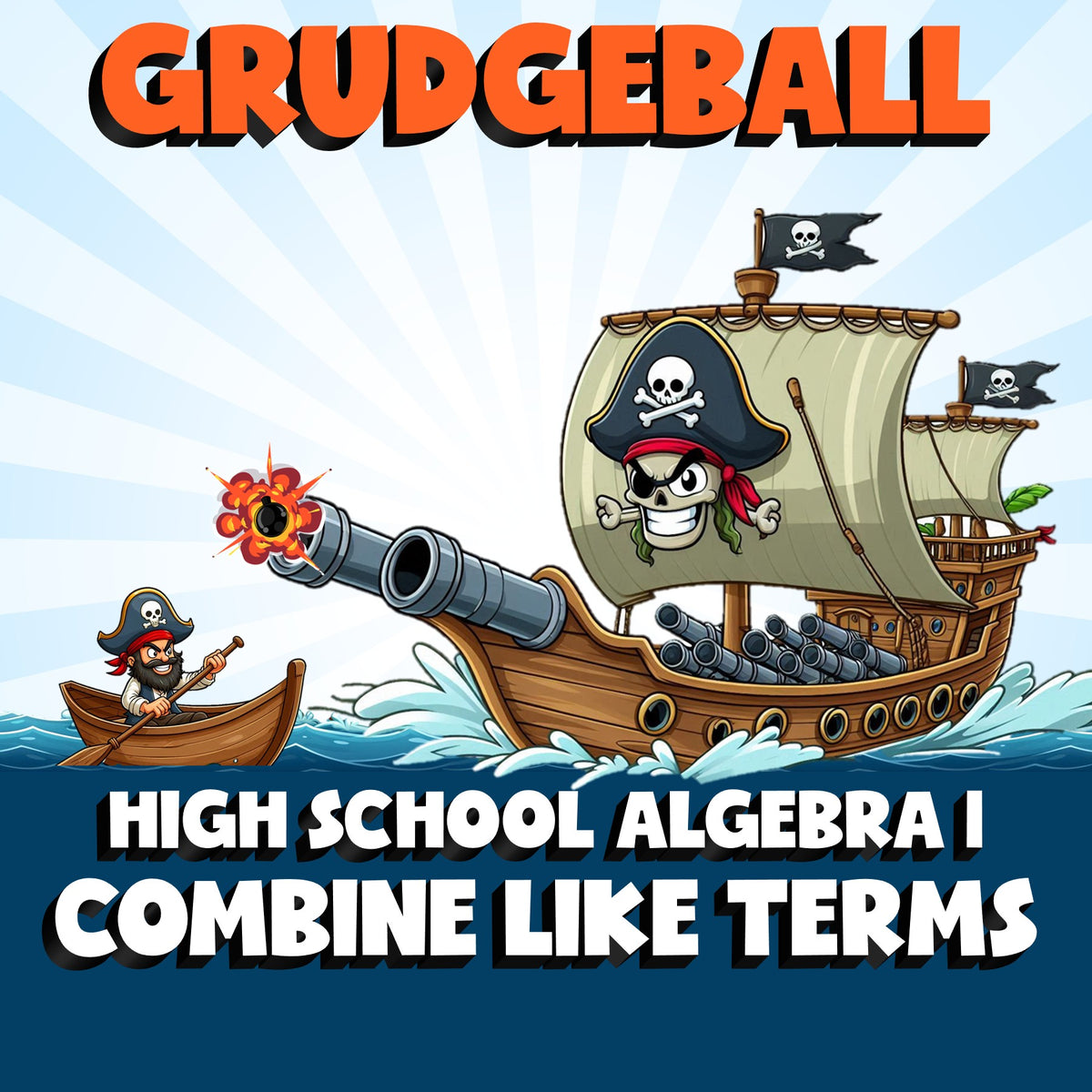 Combine Like Terms GRUDGEBALL Math Game - No Prep Algebra 1 Review Activity