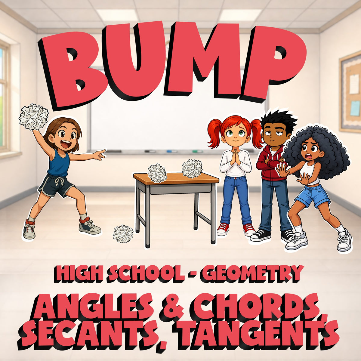 Angles & Chords, Secants, Tangents BUMP Math Game - No Prep Geometry Review