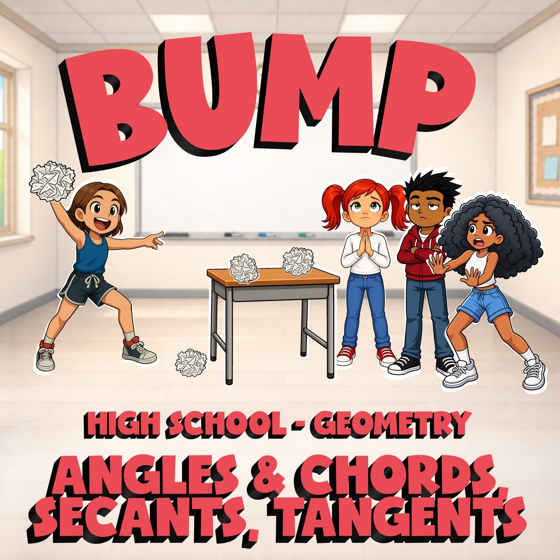 Angles & Chords, Secants, Tangents BUMP Math Game - No Prep Geometry Review