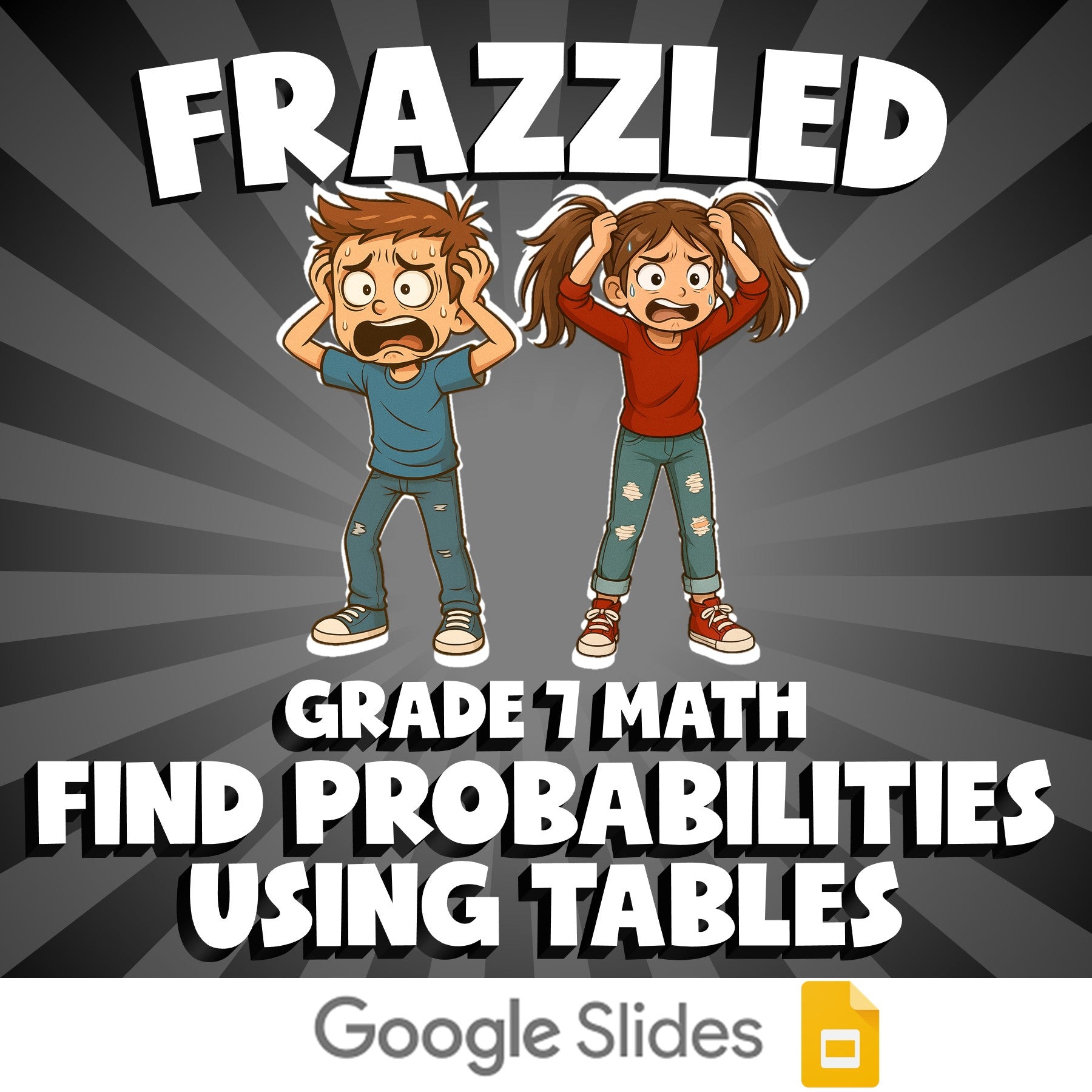 Find Probabilities Using Tables FRAZZLED Math Game - No Prep Grade 7 Review