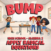 Apply Radical Equations BUMP Math Game - No Prep Algebra 2 Review Activity