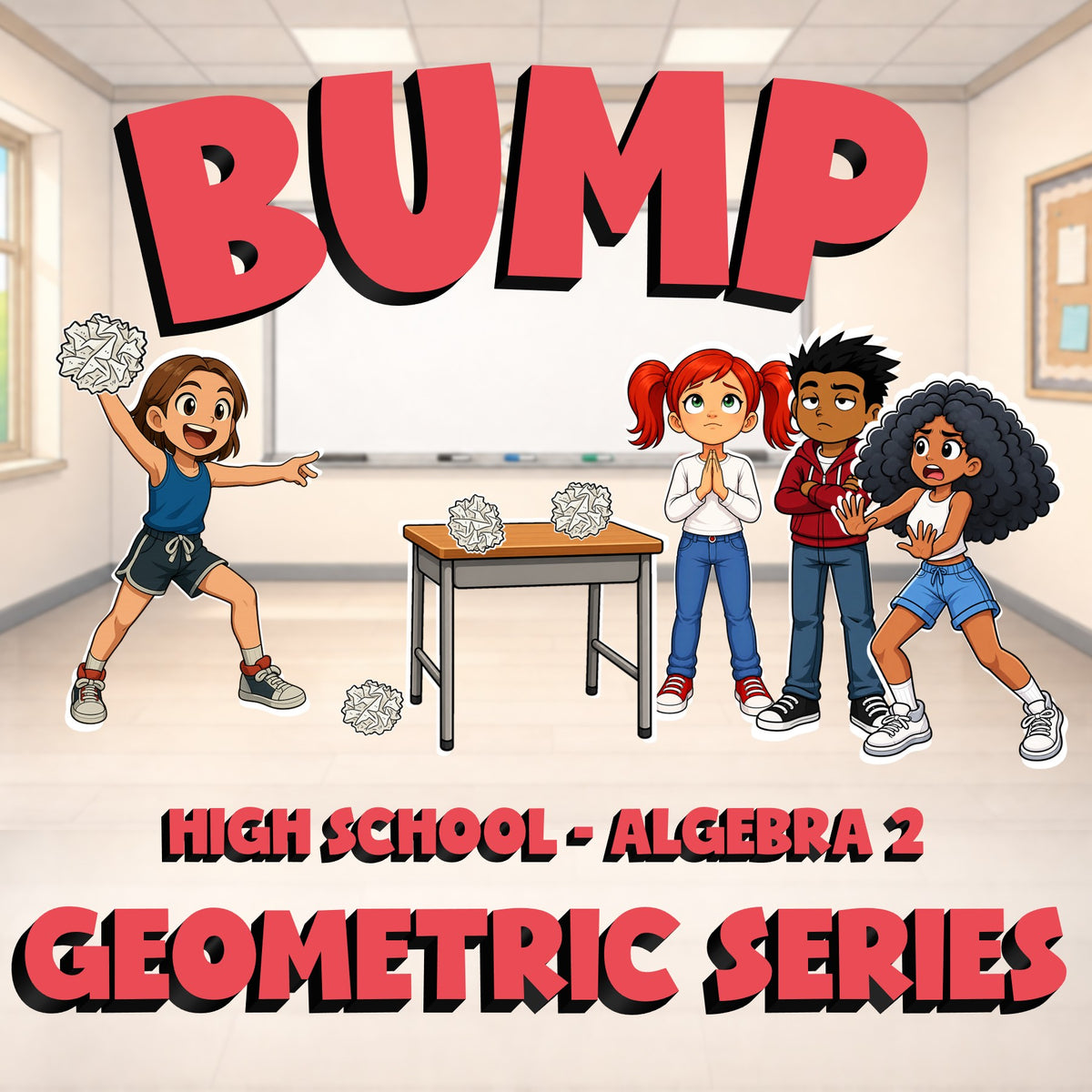 Geometric Series BUMP Math Game - No Prep Algebra 2 Review Activity