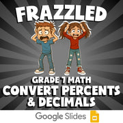 Convert Percents & Decimals FRAZZLED Math Game - No Prep Grade 7 Review Activity