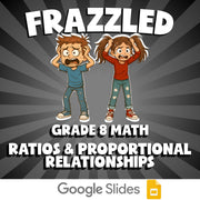 Ratios & Proportional Relationships FRAZZLED Math Game - No Prep Grade 8 Review