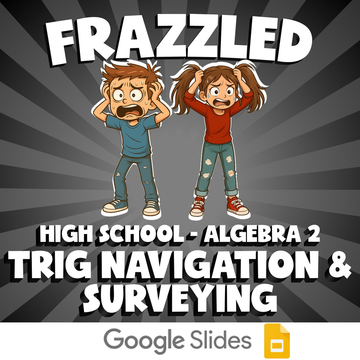 Trig Navigation & Surveying FRAZZLED Math Game - No Prep Algebra 2 Review
