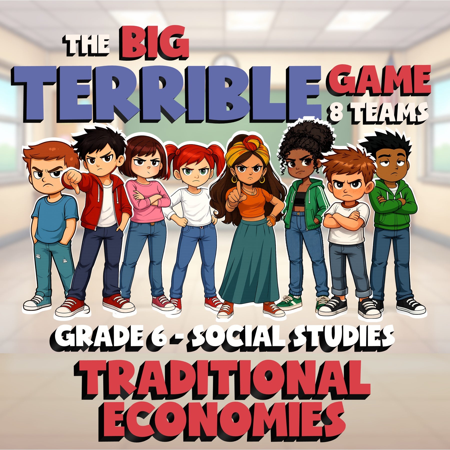 Traditional Economies BIG TERRIBLE GAME - No Prep Grade 6 Socials Review
