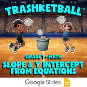 Slope & Y Intercept from Equations TRASHKETBALL Math Game - No Prep Grade 7