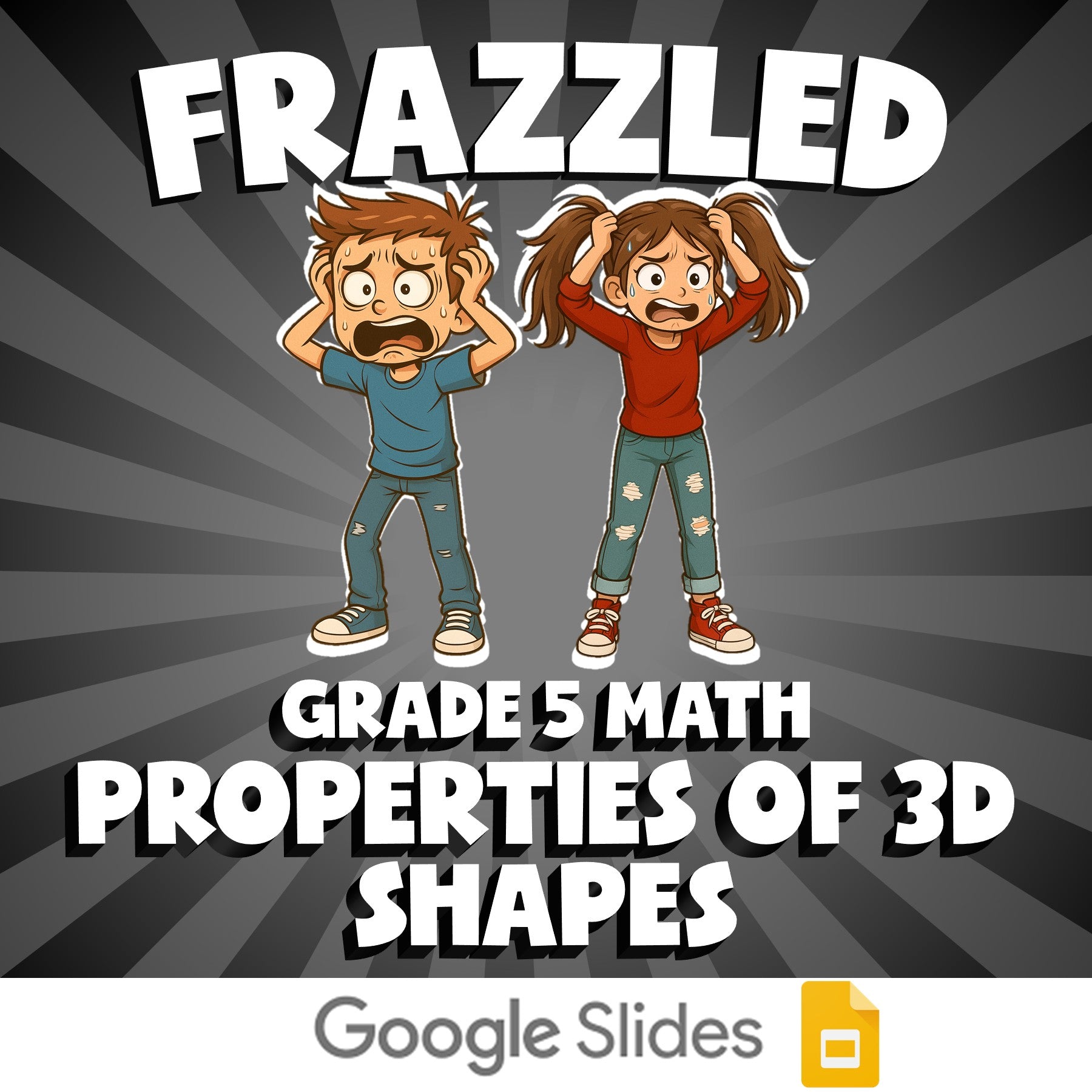 Properties of 3D Shapes FRAZZLED Math Game - No Prep Grade 5 Review Activity