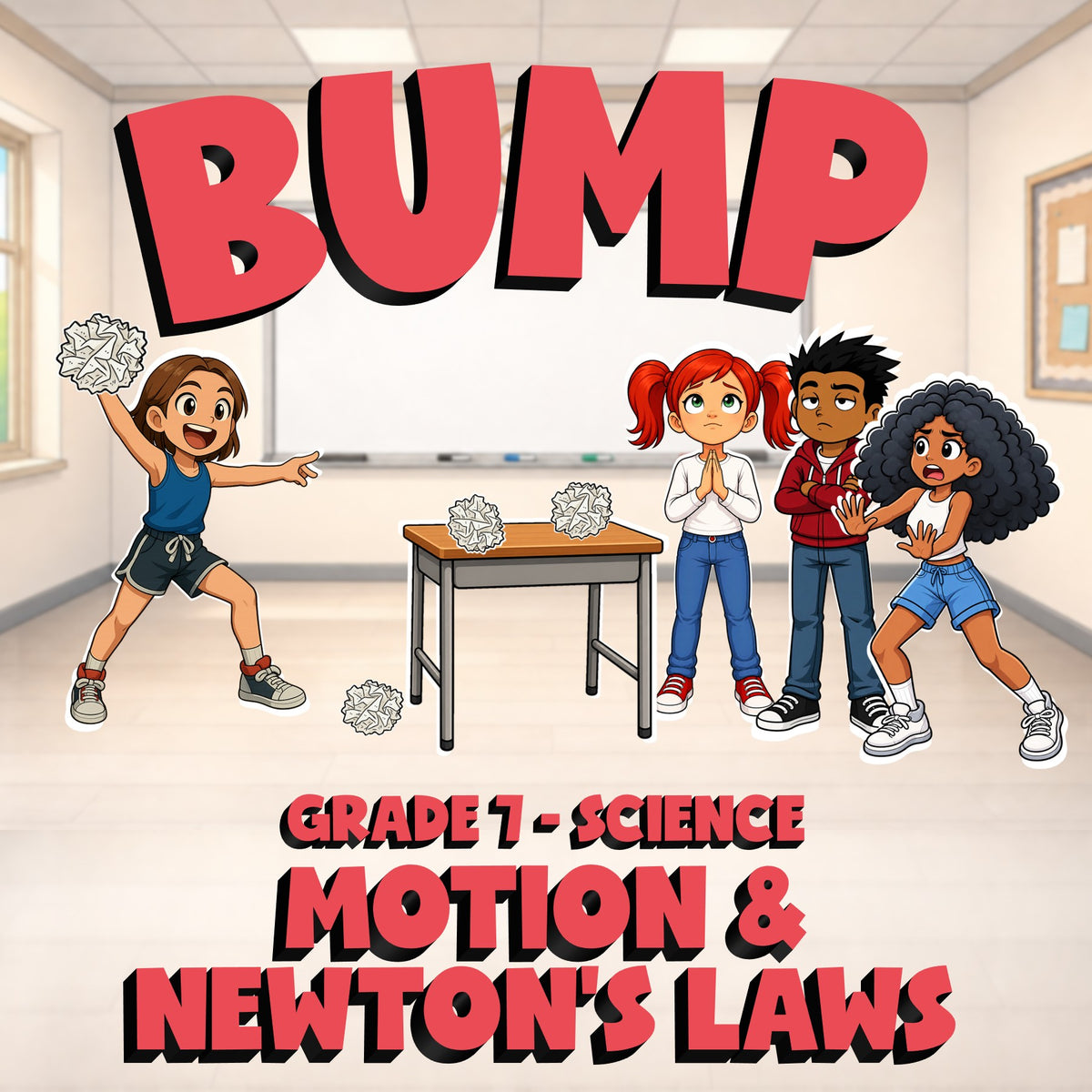 Motion & Newton’s Laws BUMP Science Game - No Prep Grade 7 Review Activity