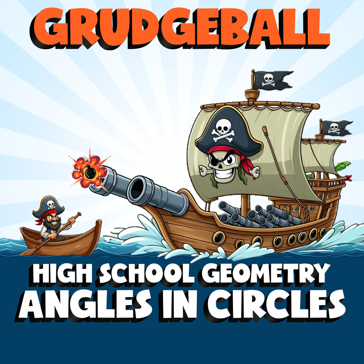 Angles in Circles GRUDGEBALL Math Game - No Prep Geometry Review Activity