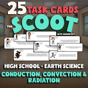 Conduction, Convection & Radiation SCOOT TASK CARDS Game - No Prep Earth Science