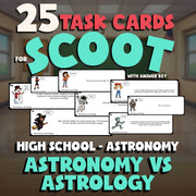 Astronomy vs Astrology SCOOT TASK CARDS Science Game - No Prep Astronomy Review