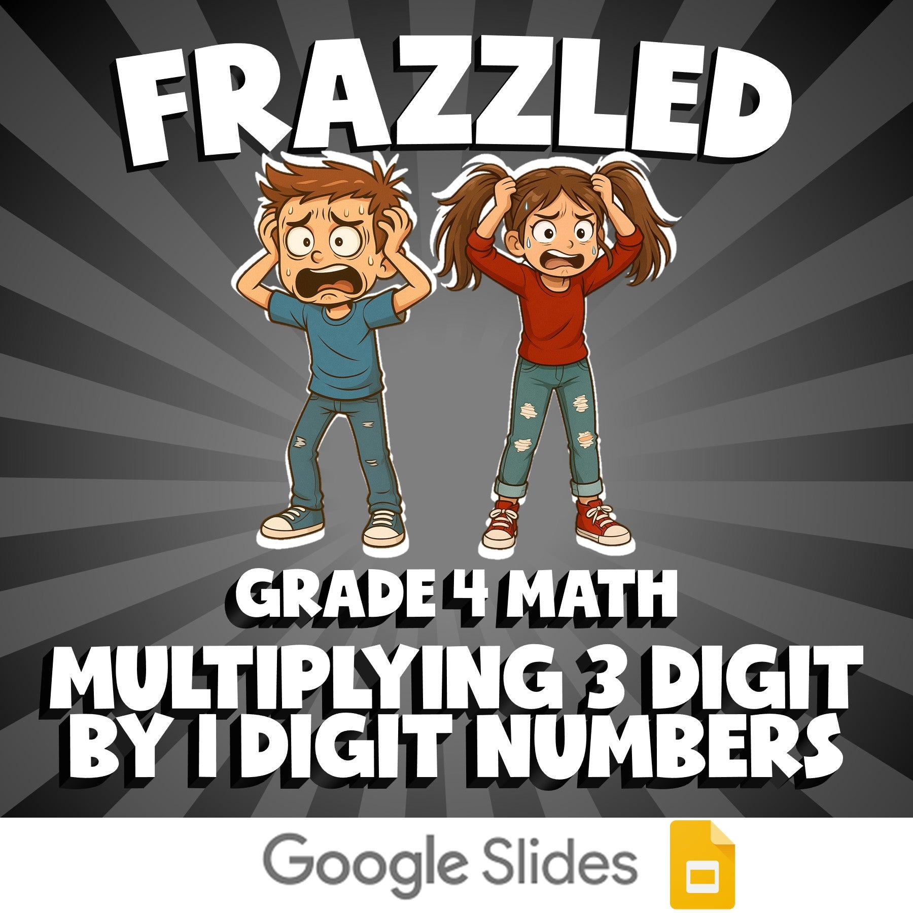 Multiplying 3 Digit by 1 Digit Numbers FRAZZLED Math Game - No Prep Grade 4