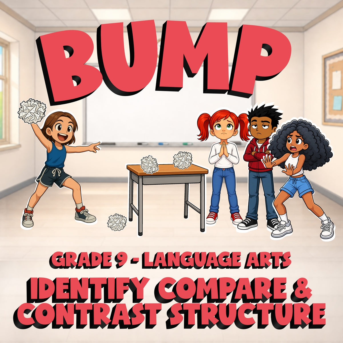 Identify Compare & Contrast Structure BUMP ELA Game - No Prep Grade 9 Review