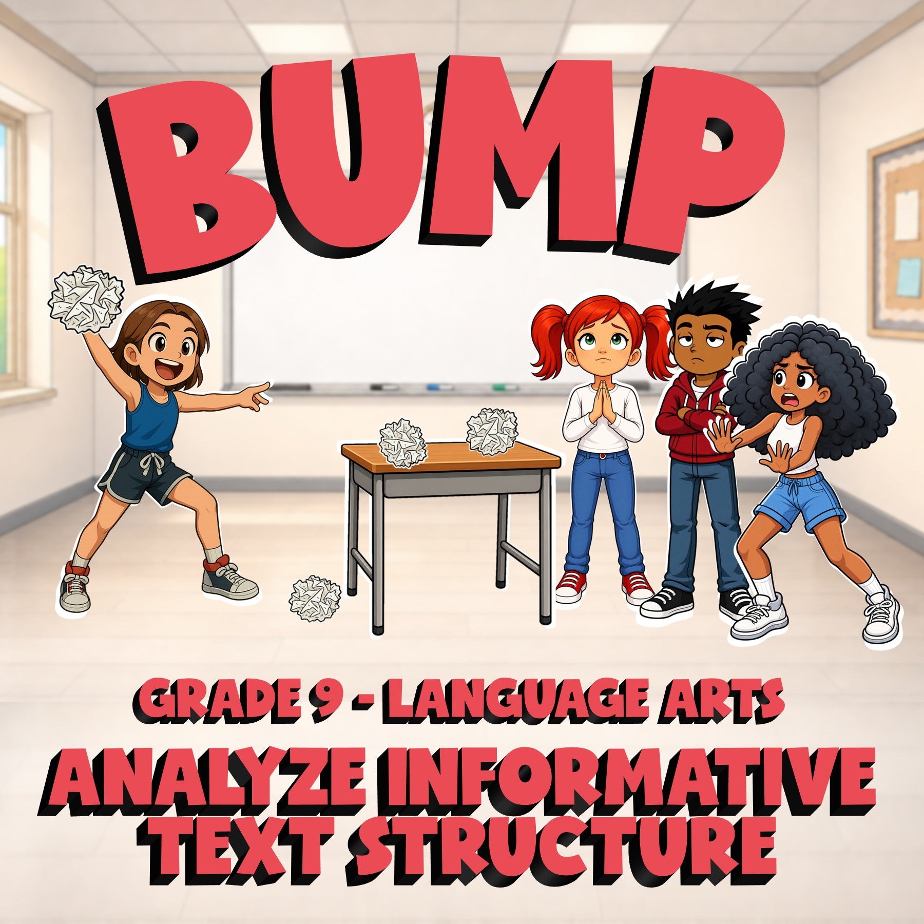 Analyze Informative Text Structure BUMP ELA Game - No Prep Grade 9 Review
