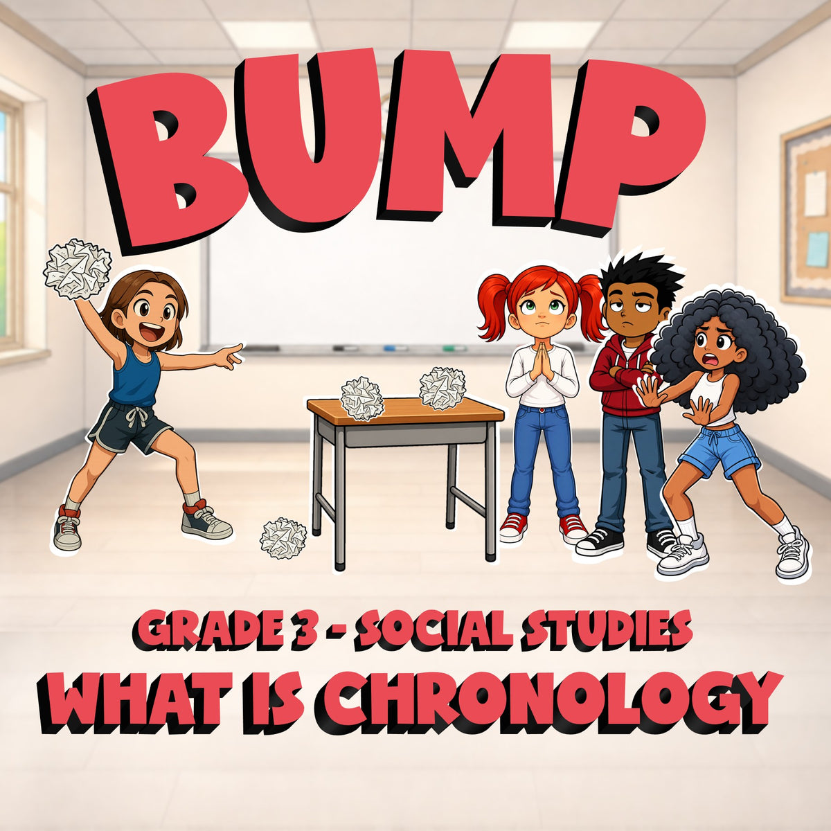 What Is Chronology BUMP Socials Game - No Prep Grade 3 Review Activity
