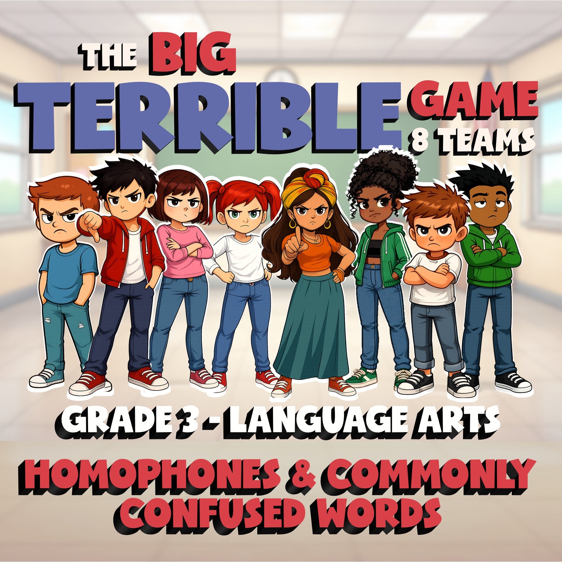 Homophones & Commonly Confused Words BIG TERRIBLE GAME - Grade 3 ELA Review