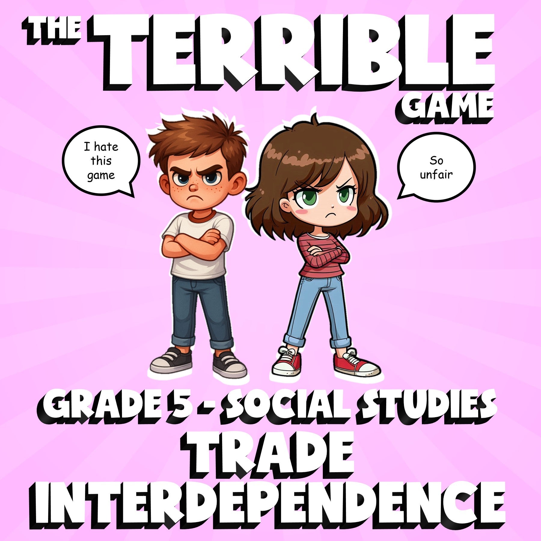 Trade Interdependence THE TERRIBLE GAME - No Prep Grade 5 Socials Review
