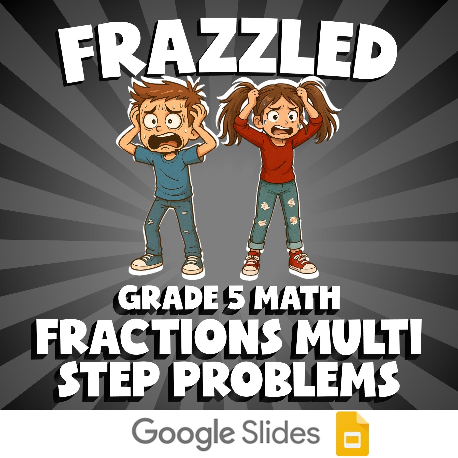 Fractions Multi Step Problems FRAZZLED Math Game - No Prep Grade 5 Review