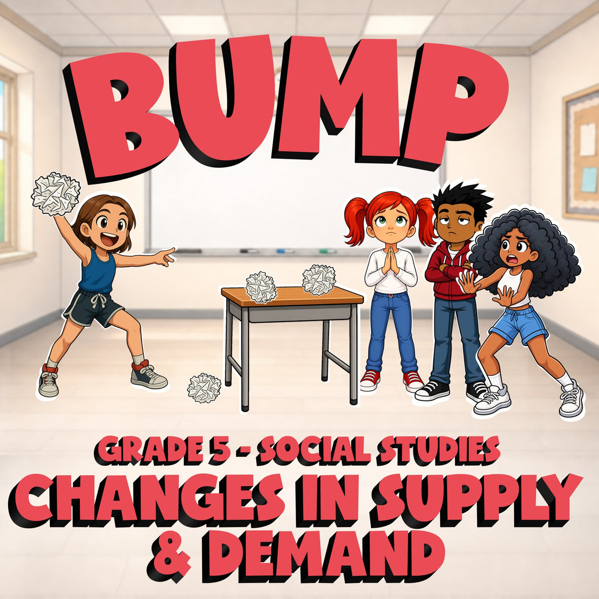 Changes in Supply & Demand BUMP Socials Game - No Prep Grade 5 Review Activity