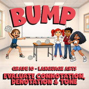 Evaluate Connotation, Denotation & Tone BUMP ELA Game - No Prep Grade 10 Review