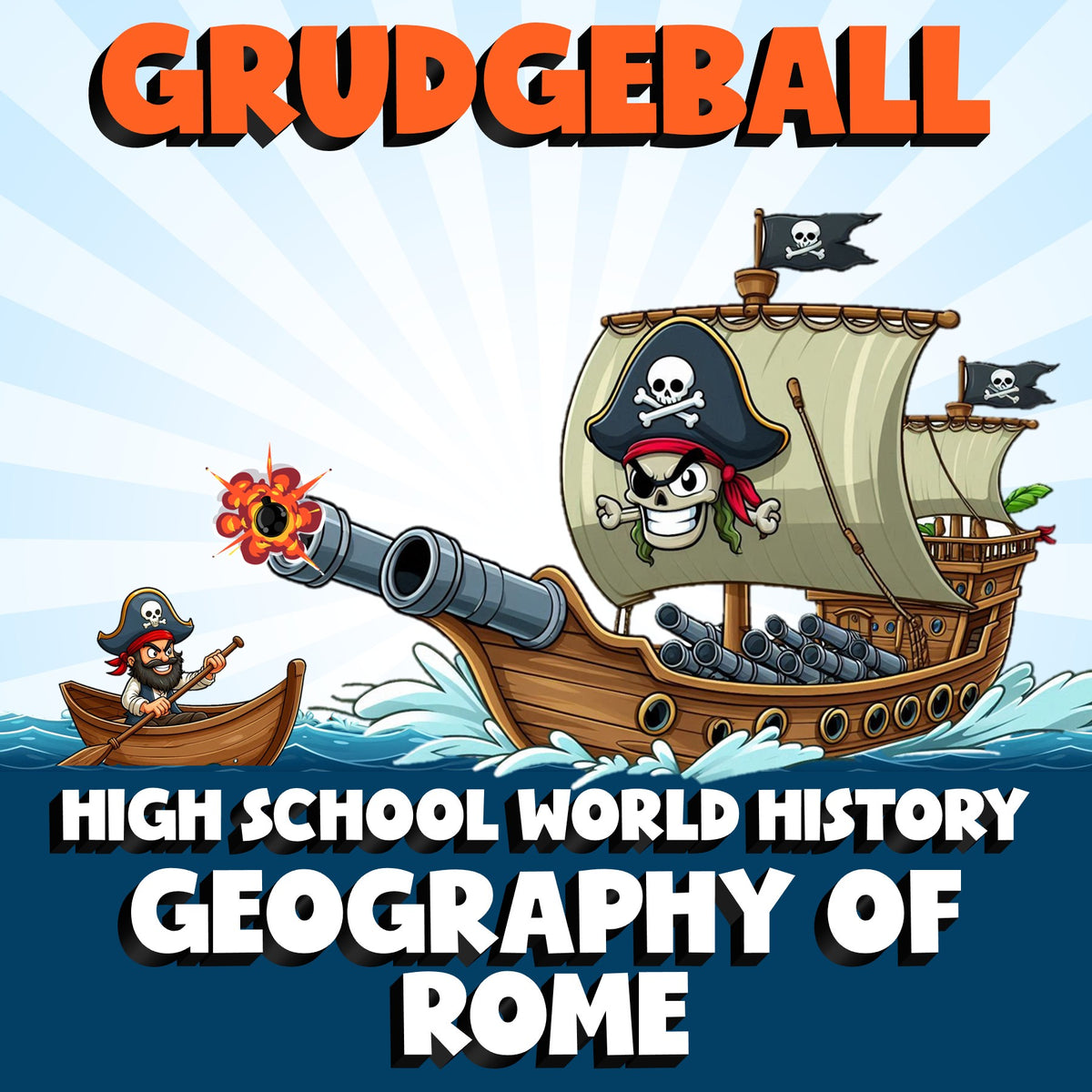 Geography of Rome GRUDGEBALL Game - No Prep World History Review Activity