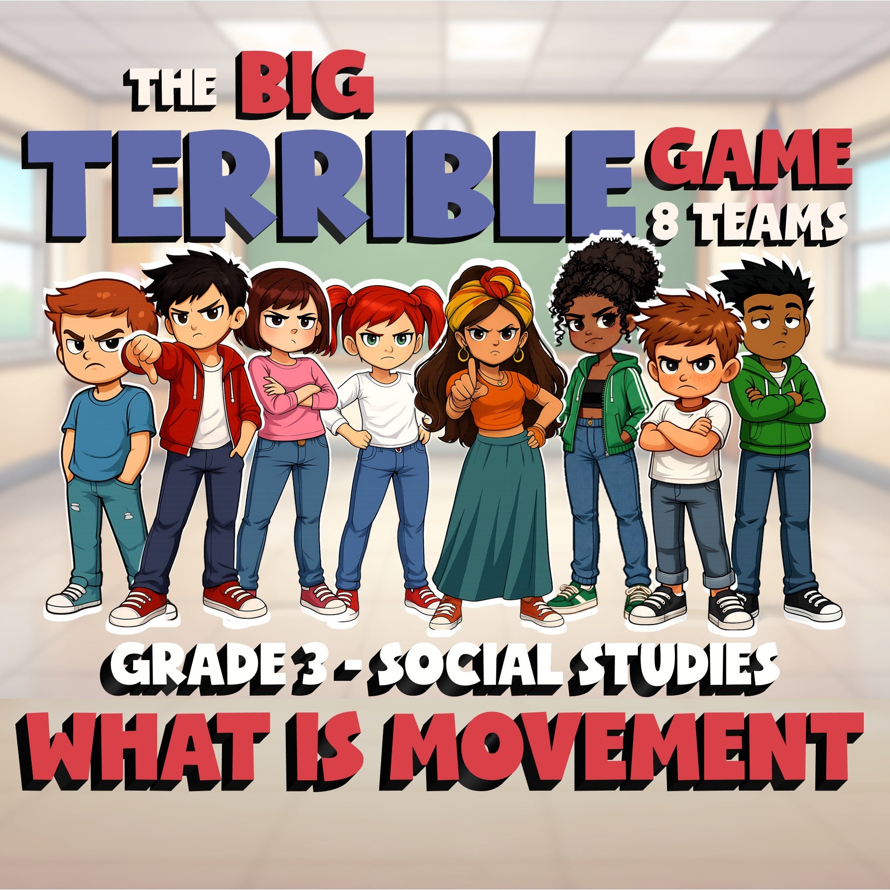 What Is Movement BIG TERRIBLE GAME - No Prep Grade 3 Socials Review Activity