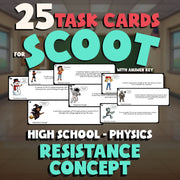Resistance Concept SCOOT TASK CARDS Science Game - No Prep Physics Review