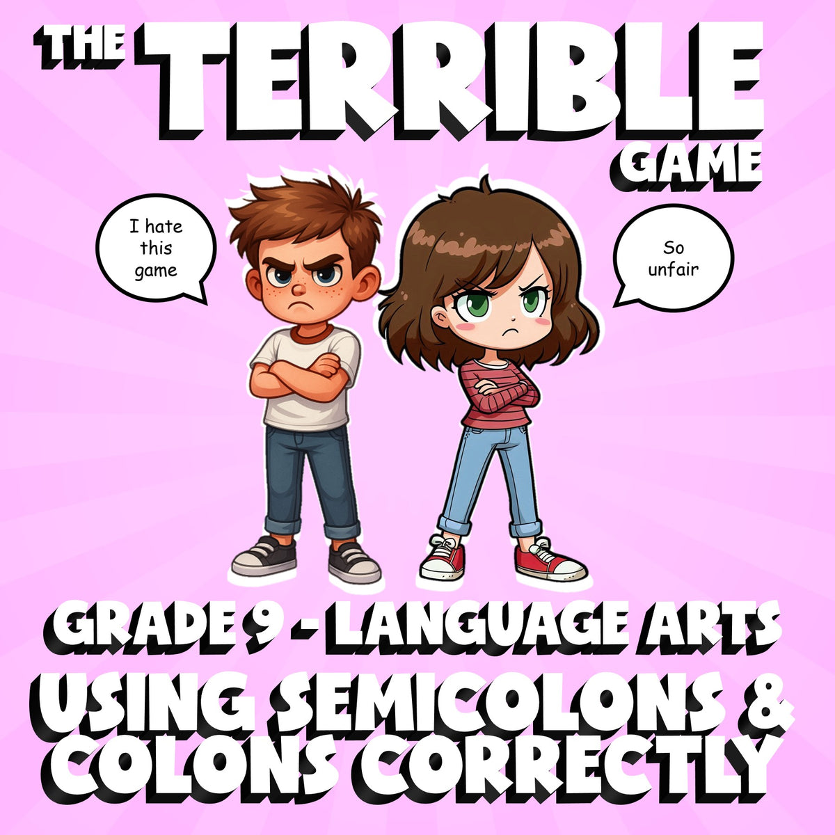 Using Semicolons & Colons Correctly THE TERRIBLE GAME - Grade 9 ELA Review