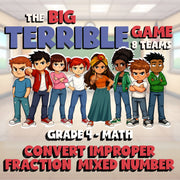 Convert Improper Fraction  Mixed Number BIG TERRIBLE GAME - Grade 4 Math Review