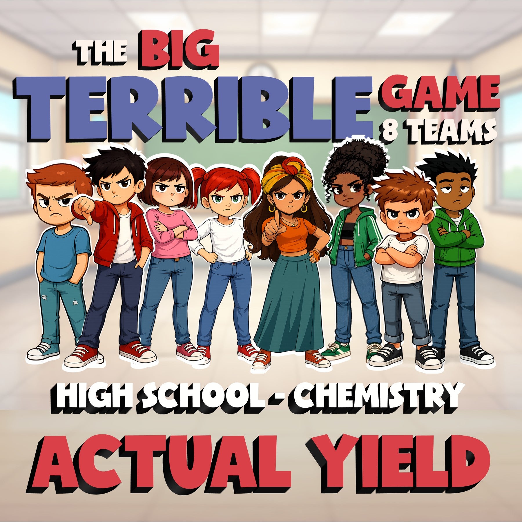 Actual Yield BIG TERRIBLE GAME - No Prep Chemistry Science Review Activity