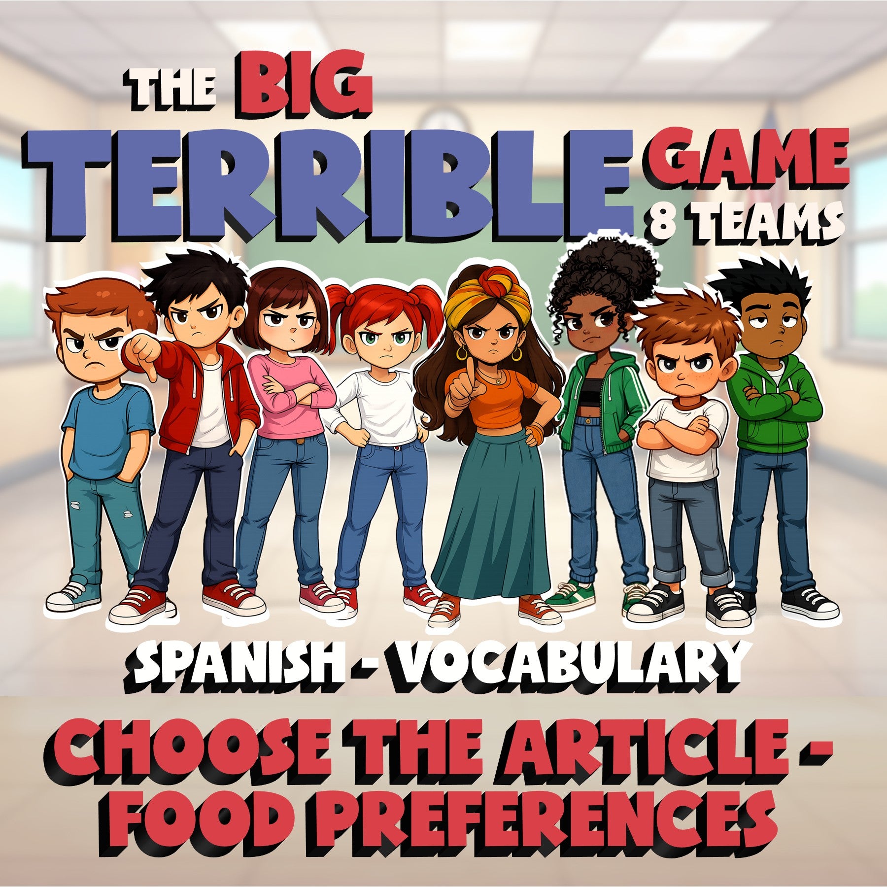 Choose The Article - Food Preferences BIG TERRIBLE GAME - Spanish Exercise