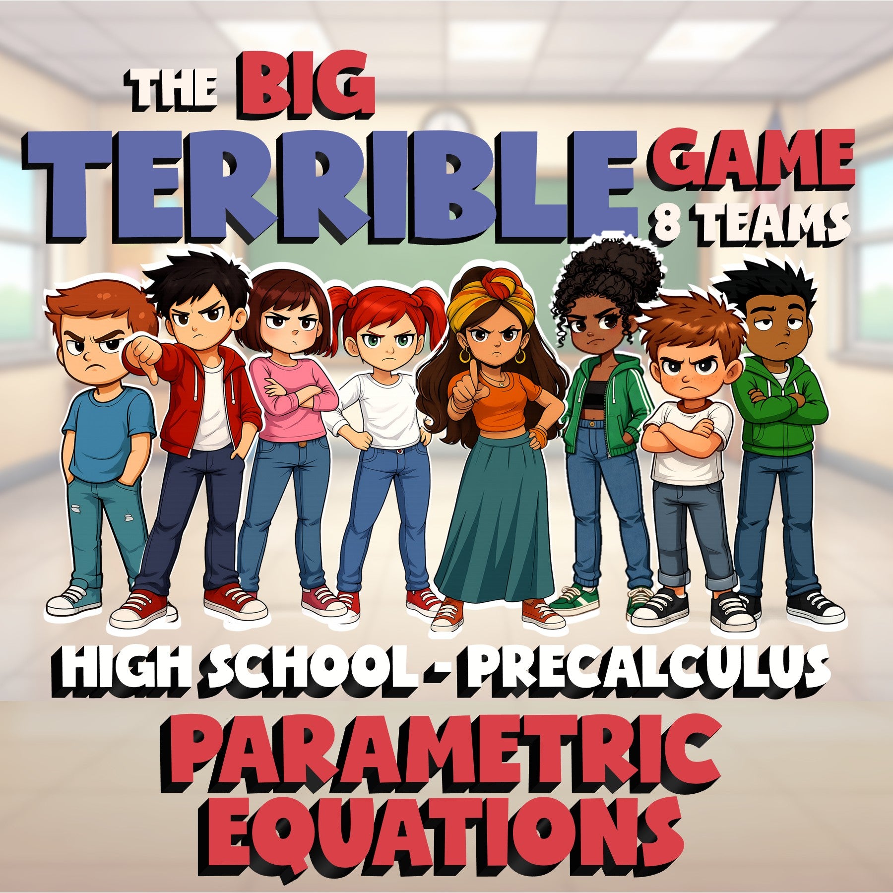Parametric Equations BIG TERRIBLE GAME - No Prep PreCalculus Math Review