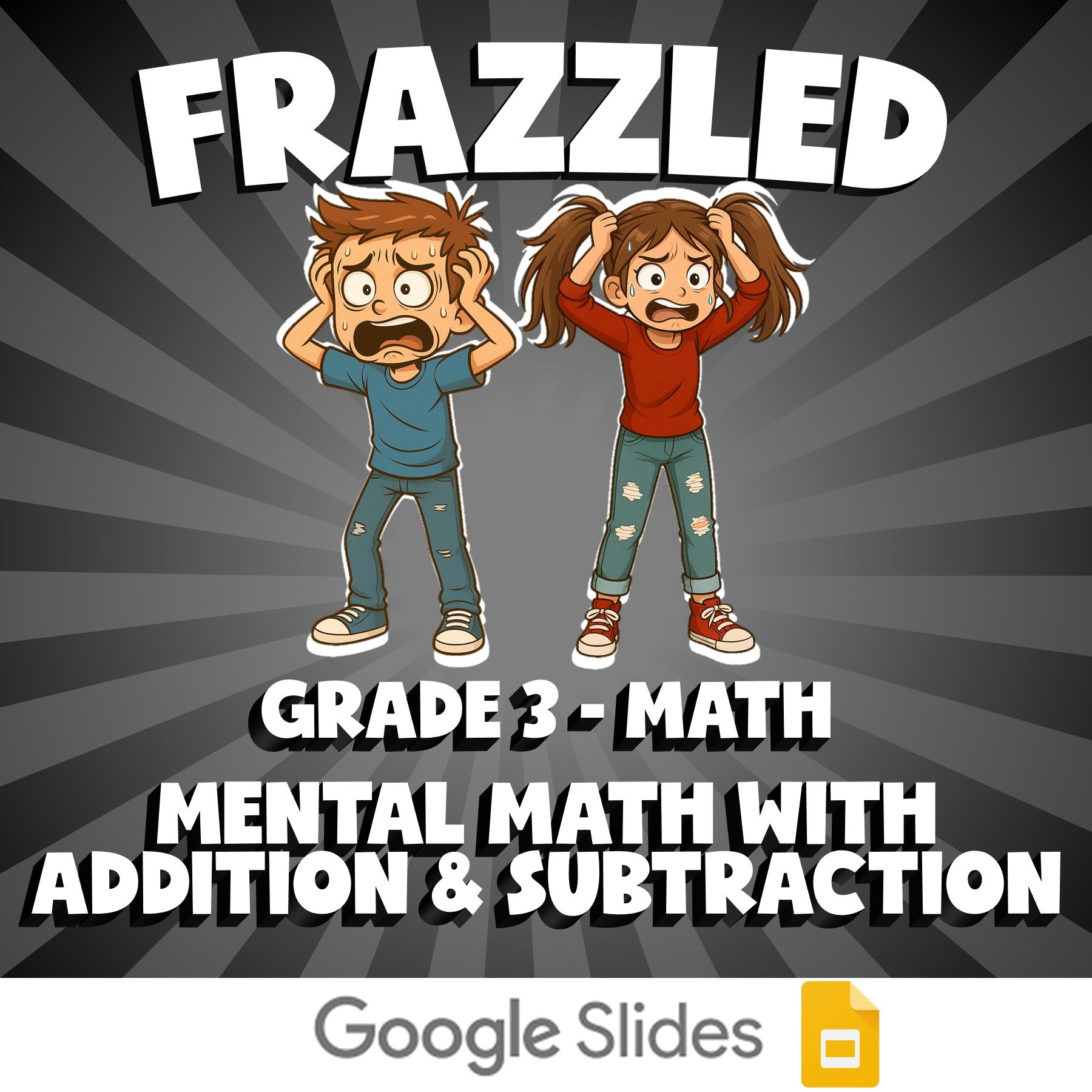 Mental Math with Addition & Subtraction FRAZZLED Math Game - No Prep Grade 3