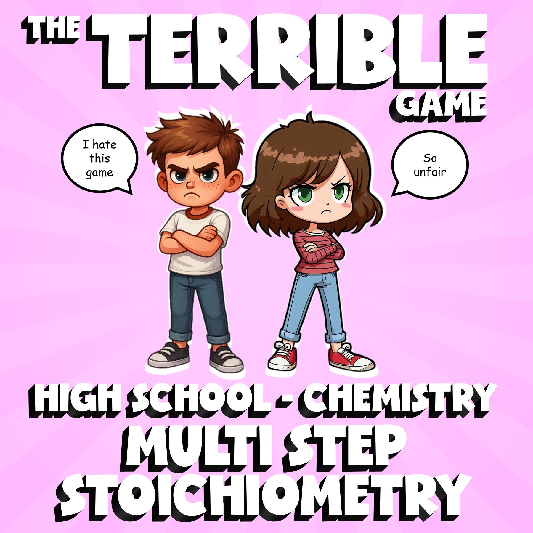 Multi Step Stoichiometry THE TERRIBLE GAME - No Prep Chemistry Science Review