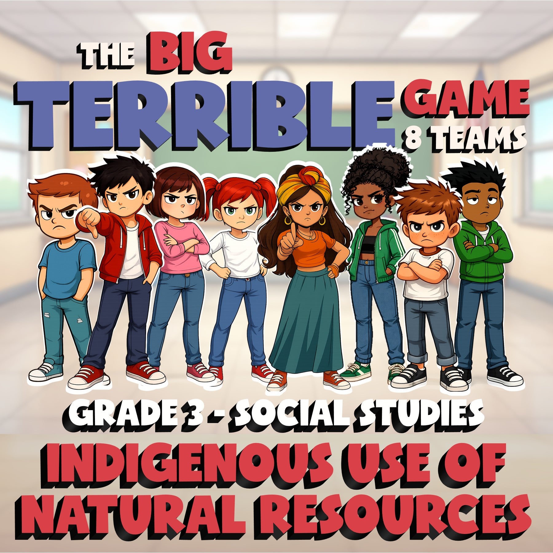 Indigenous Use of Natural Resources BIG TERRIBLE GAME - Grade 3 Socials Review