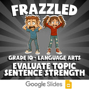 Evaluate Topic Sentence Strength FRAZZLED ELA Game - No Prep Grade 10 Review
