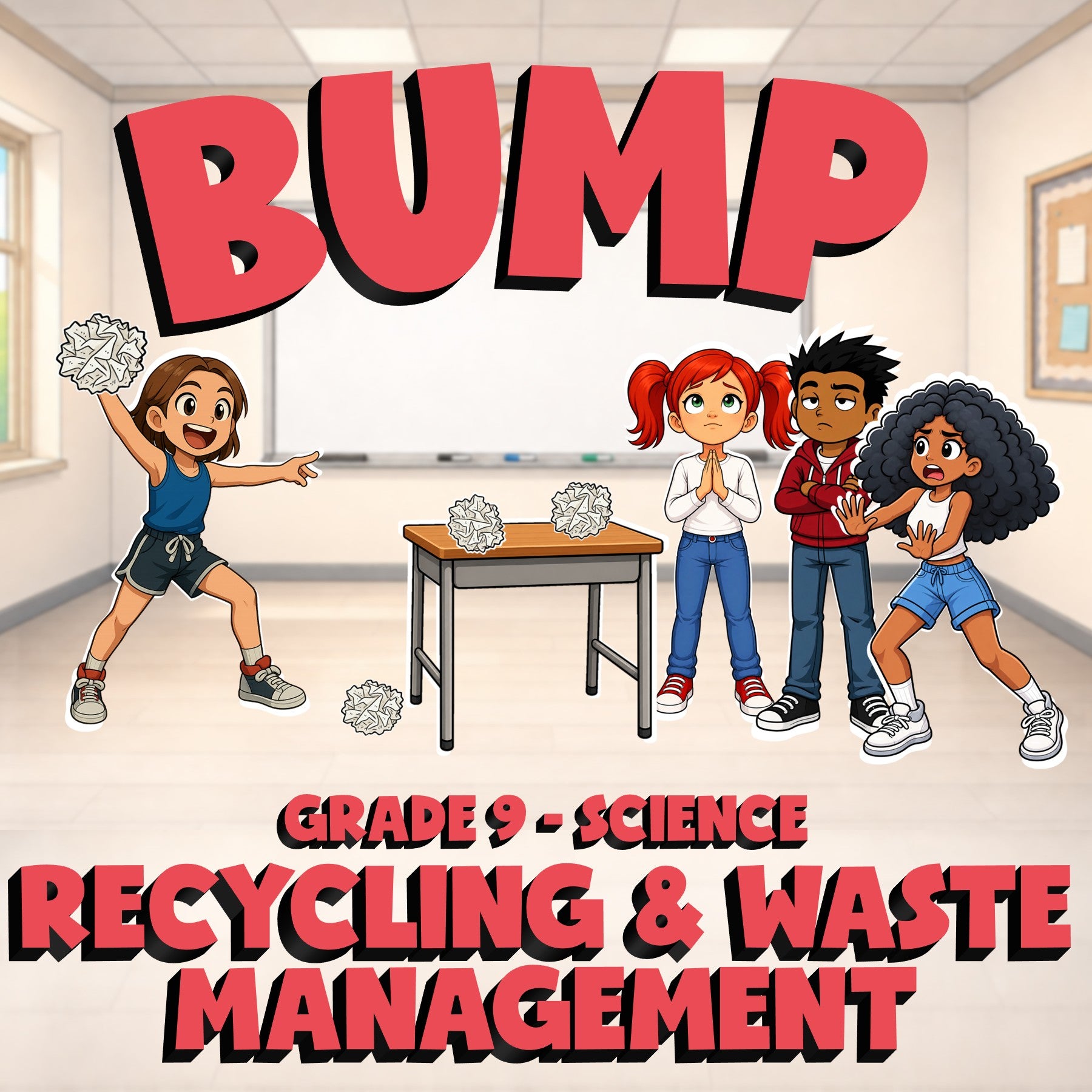 Recycling & Waste Management BUMP Science Game - No Prep Grade 9 Review Activity