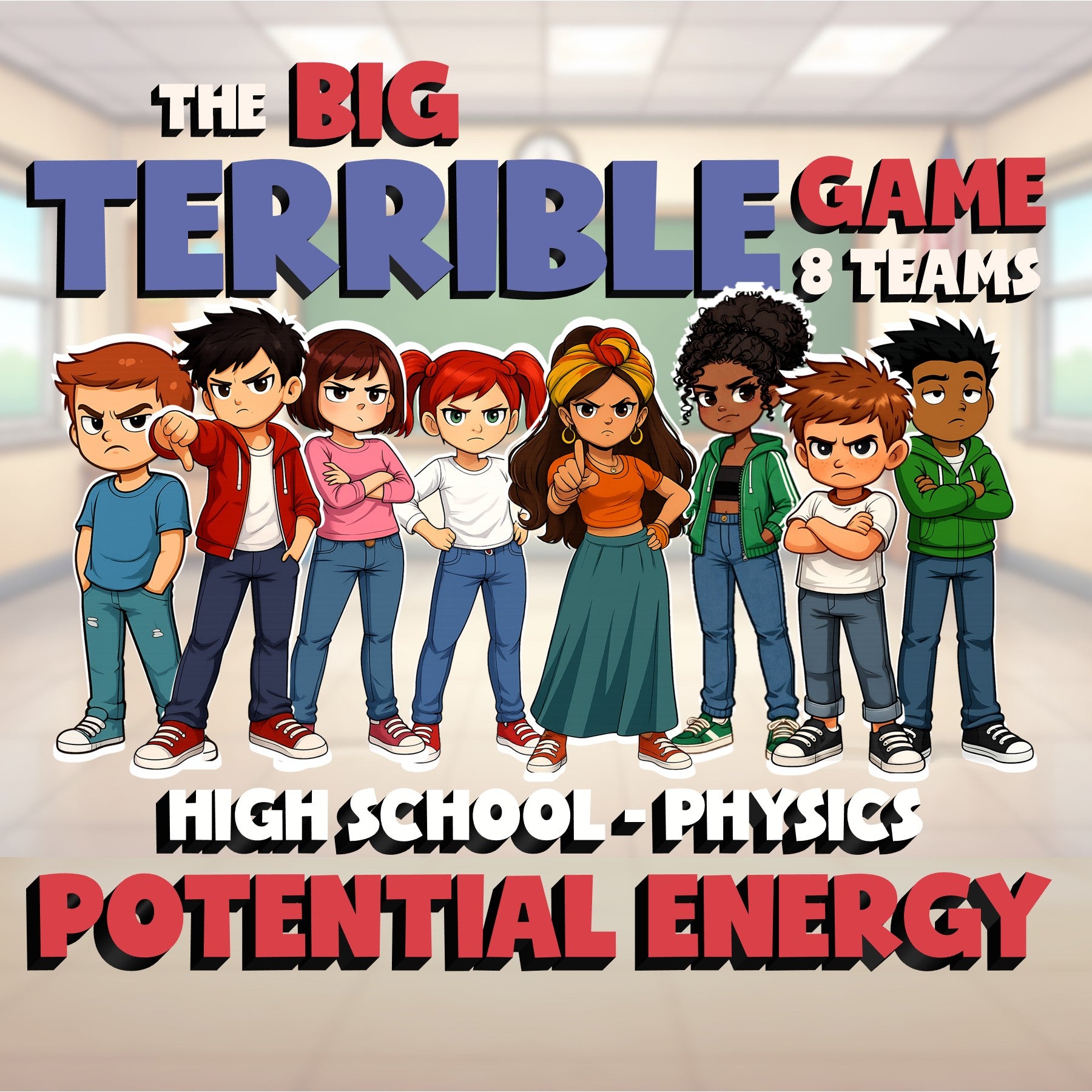 Potential Energy BIG TERRIBLE GAME - No Prep Physics Science Review Activity