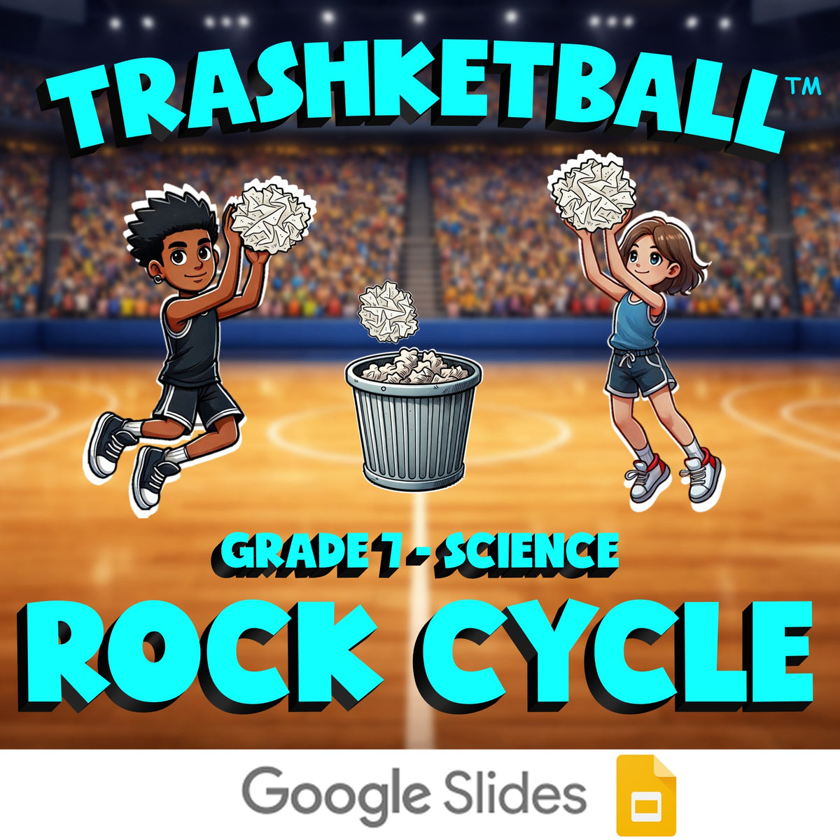 Rock Cycle TRASHKETBALL Science Game - No Prep Grade 7 Review Activity