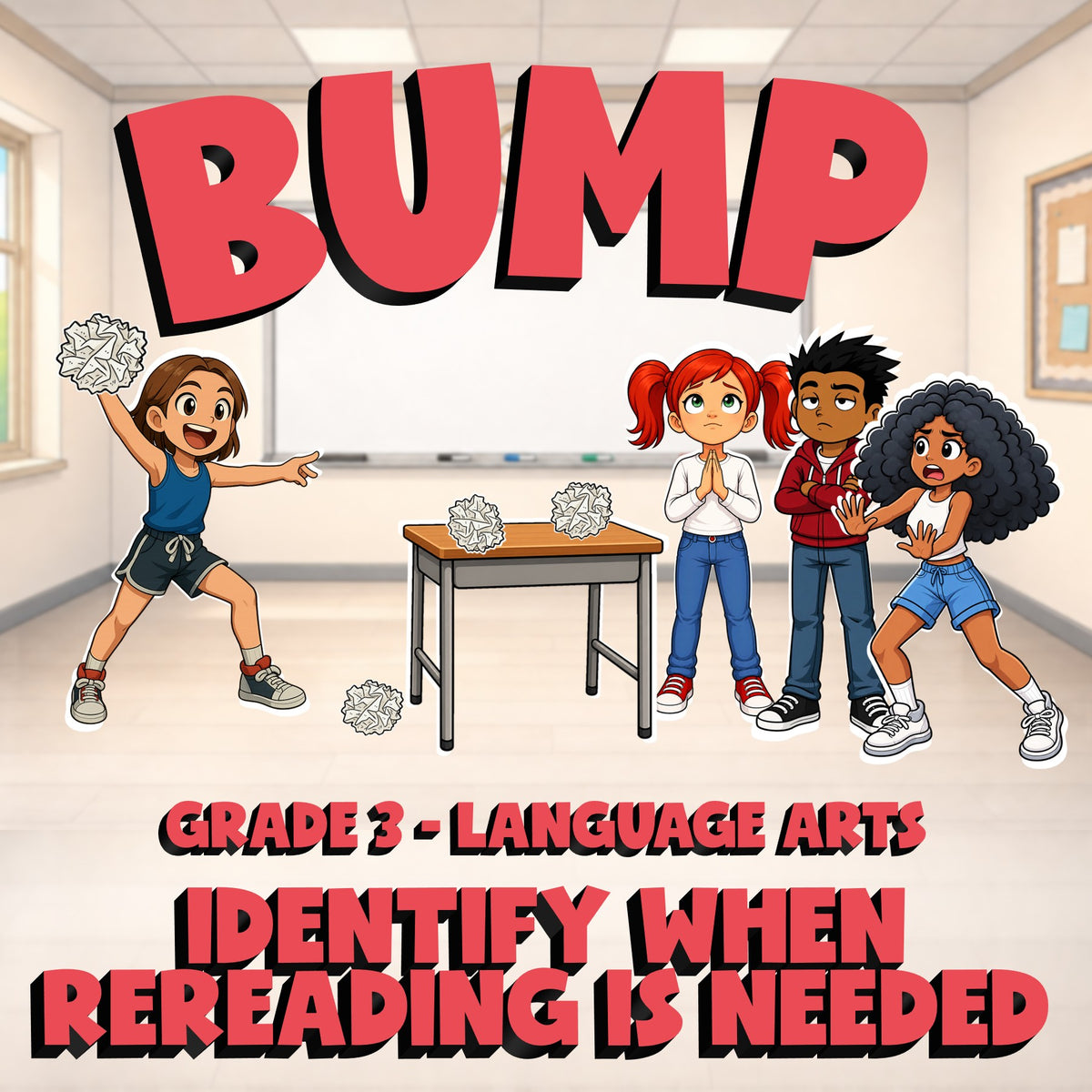 Identify When Rereading Is Needed BUMP ELA Game - No Prep Grade 3 Review