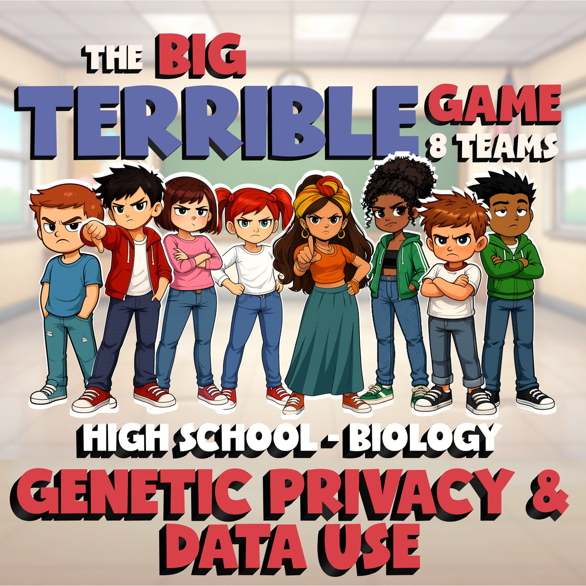 Genetic Privacy & Data Use BIG TERRIBLE GAME - No Prep Biology Science Review