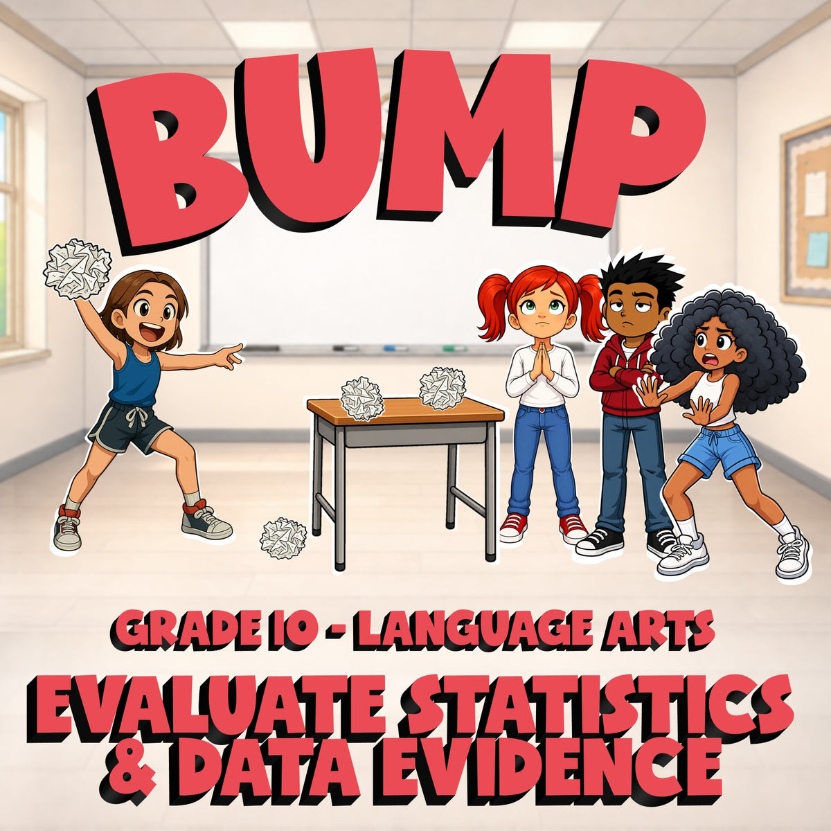 Evaluate Statistics & Data Evidence BUMP ELA Game - No Prep Grade 10 Review