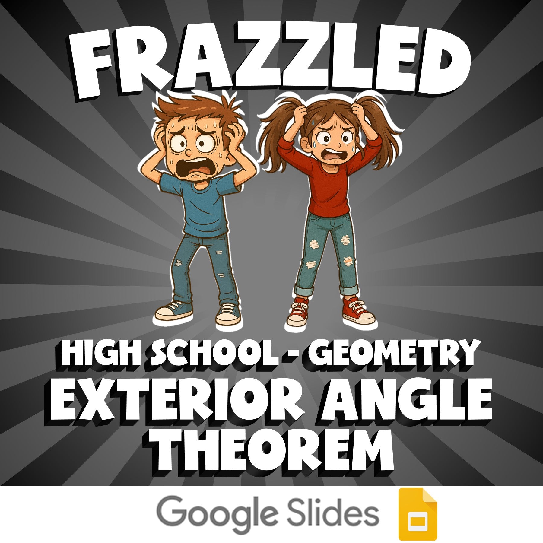 Exterior Angle Theorem FRAZZLED Math Game - No Prep Geometry Review Activity